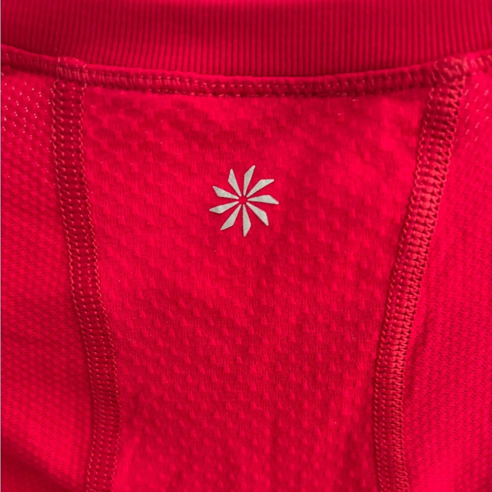 Athleta Momentum Seamless Long Sleeve Workout Top Red Running Yoga - Picture 5 of 5